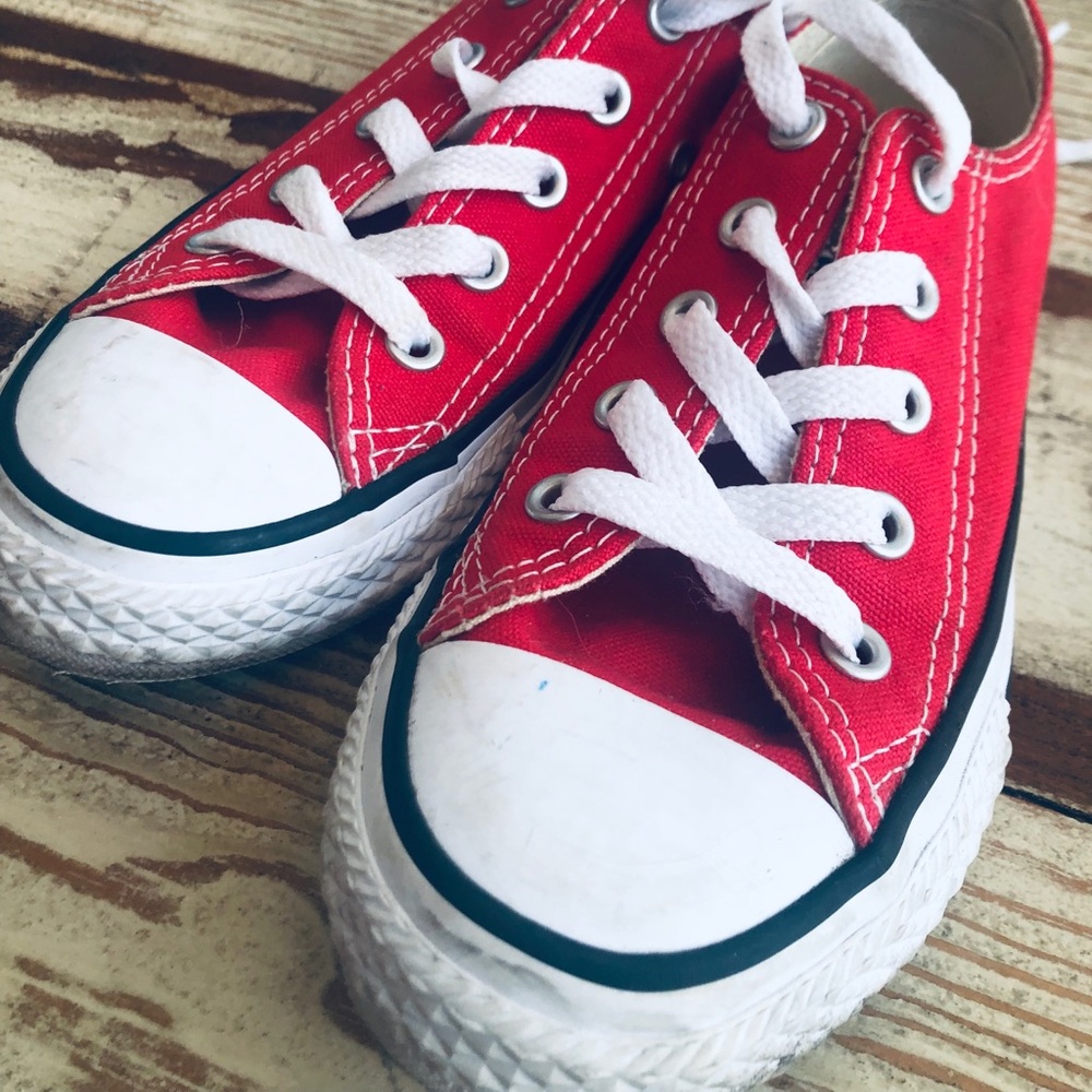 Red converse kids shoes